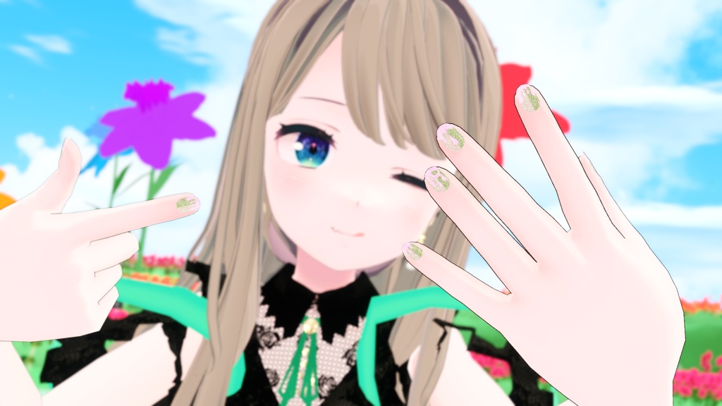 VRCHATアバター向けネイルテクスチャ ”液体イメージ”