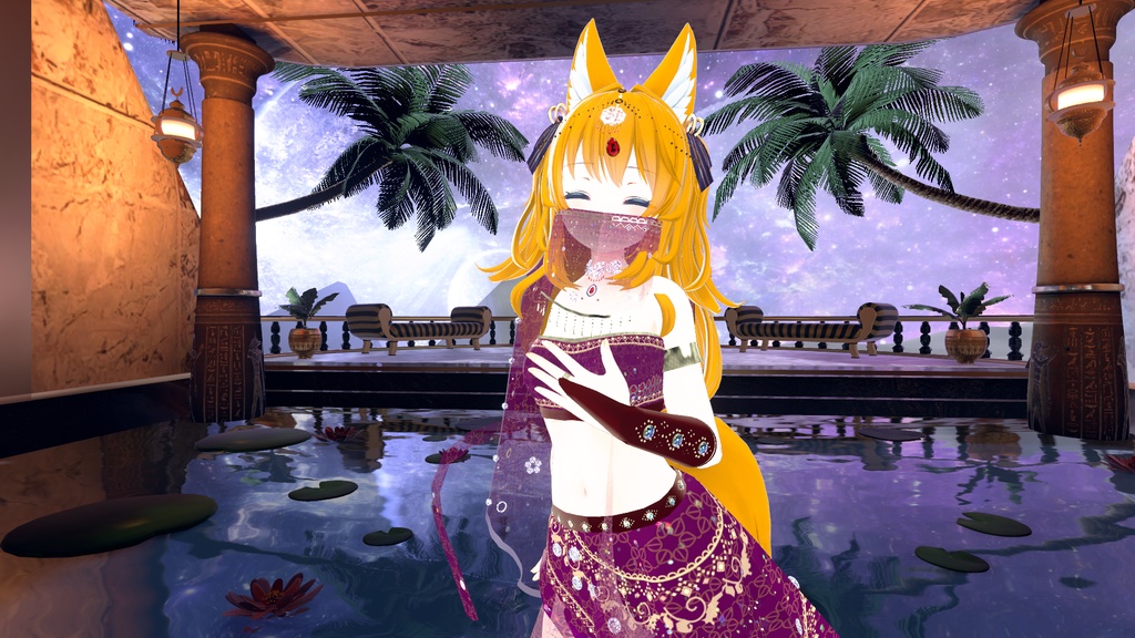 VRChatアバター向けアラビア風衣装"エミーラカマル"【52アバター対応】