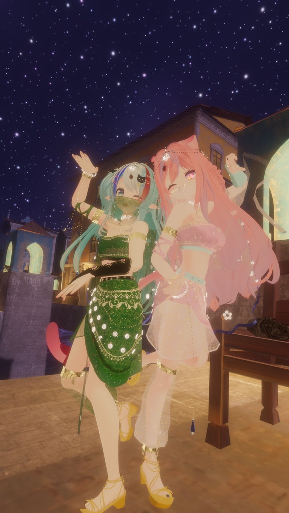 VRChatアバター向けアラビア風衣装"エミーラカマル"【52アバター対応】