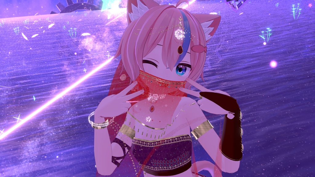 VRChatアバター向けアラビア風衣装"エミーラカマル"【52アバター対応】