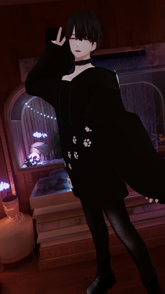 VRChat向け衣装オーバーサイズニットパーカー 【59アバター対応】