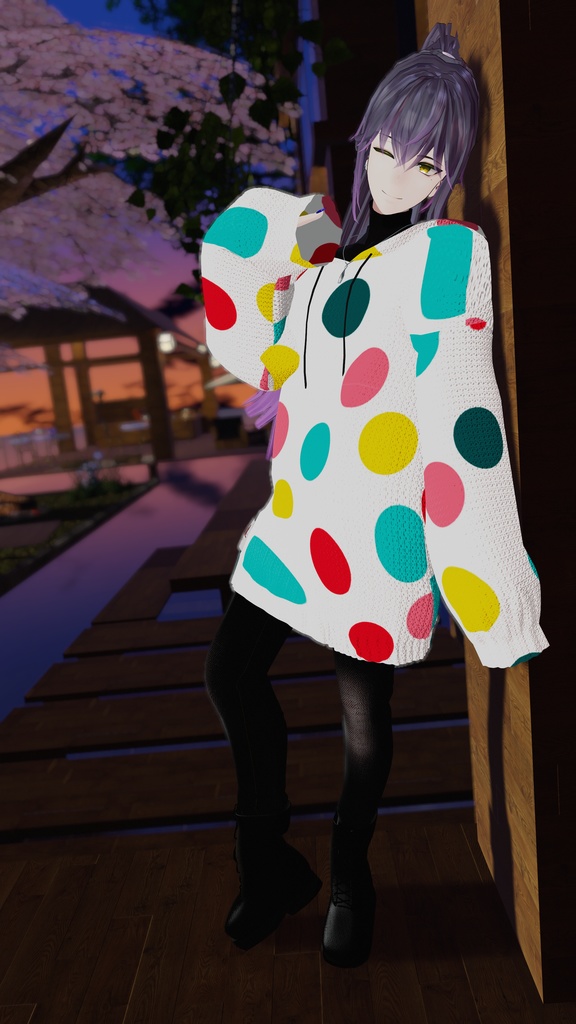 VRChat向け衣装オーバーサイズニットパーカー 【59アバター対応】