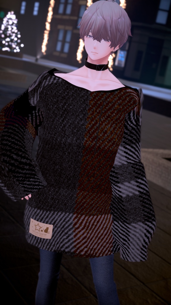 VRChat向け衣装オーバーサイズニットパーカー 【59アバター対応】