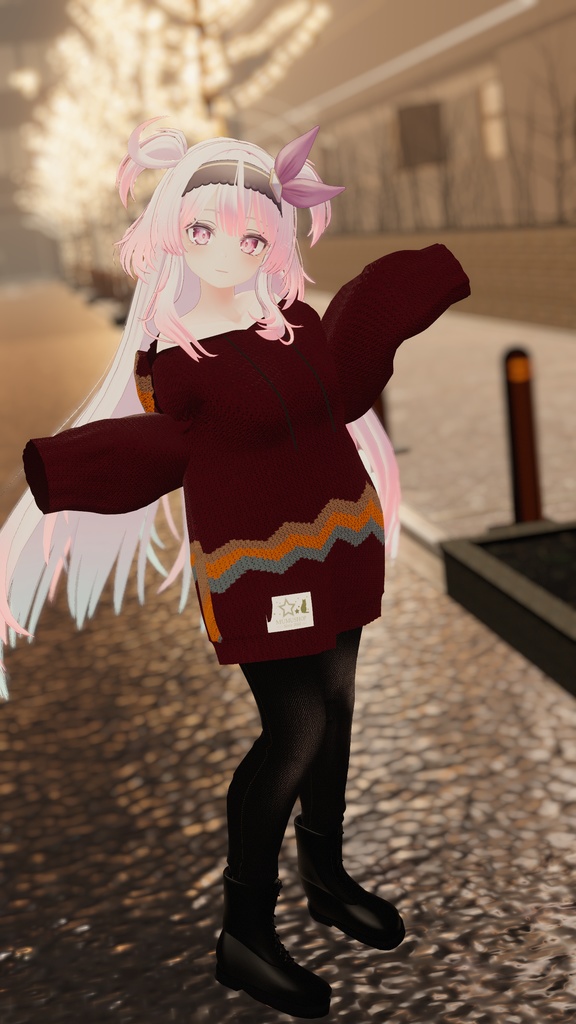 VRChat向け衣装オーバーサイズニットパーカー 【59アバター対応】