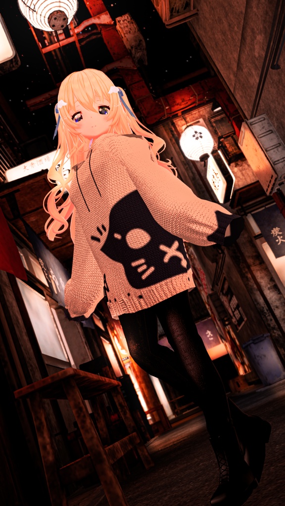 VRChat向け衣装オーバーサイズニットパーカー 【59アバター対応】