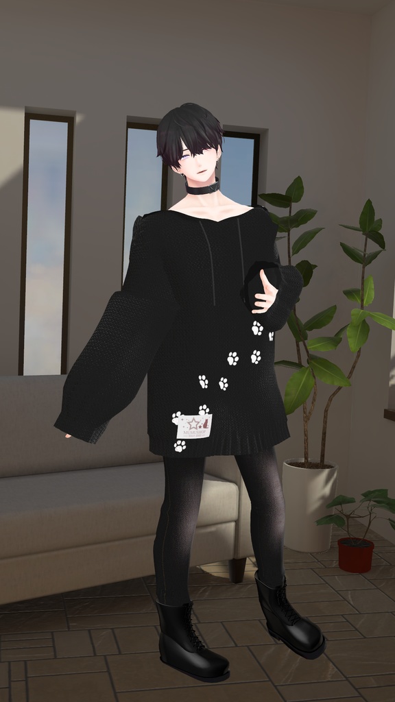 VRChat向け衣装オーバーサイズニットパーカー 【59アバター対応】