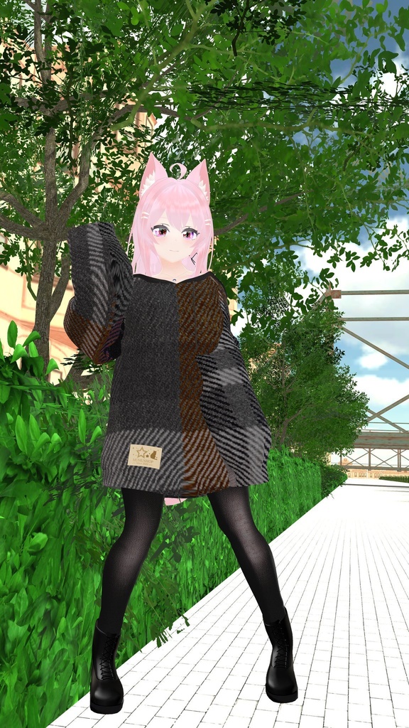 VRChat向け衣装オーバーサイズニットパーカー 【59アバター対応】