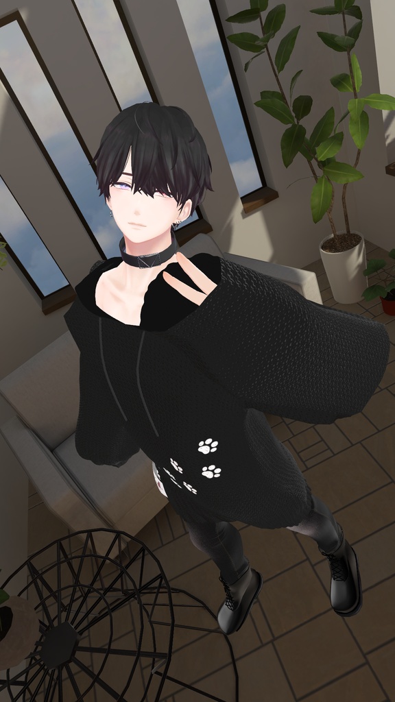 VRChat向け衣装オーバーサイズニットパーカー 【59アバター対応】