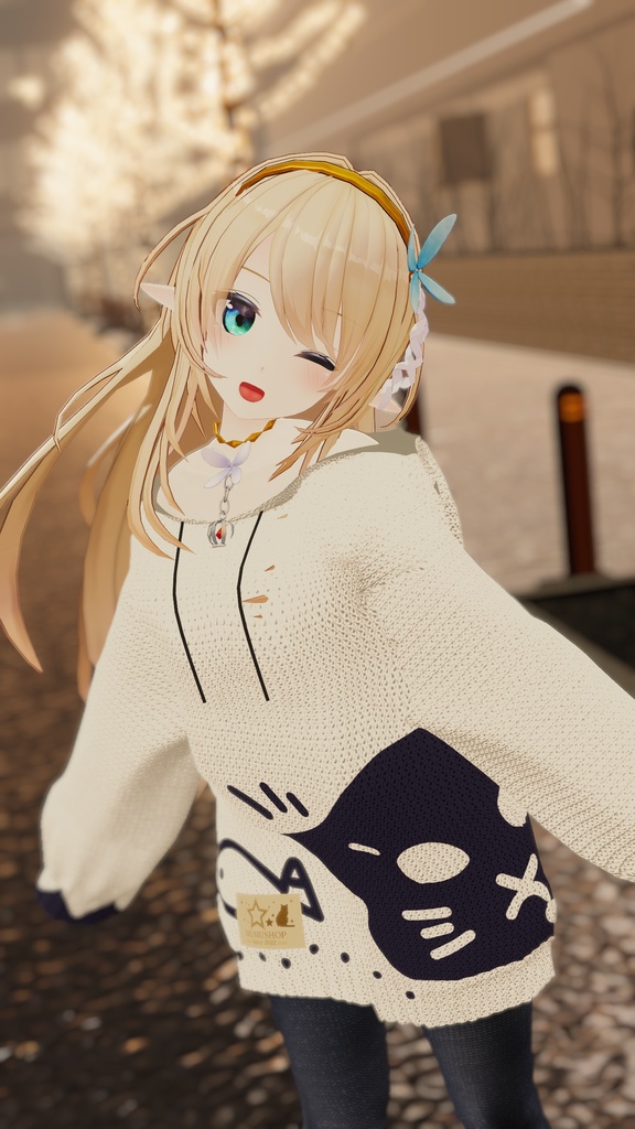 VRChat向け衣装オーバーサイズニットパーカー 【59アバター対応】