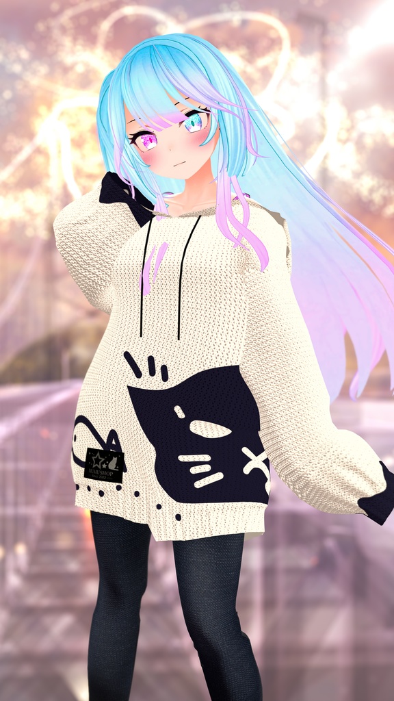 VRChat向け衣装オーバーサイズニットパーカー 【59アバター対応】