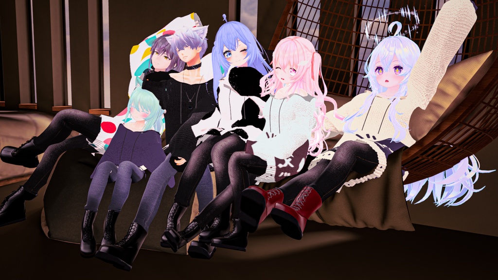 VRChat向け衣装オーバーサイズニットパーカー 【59アバター対応】