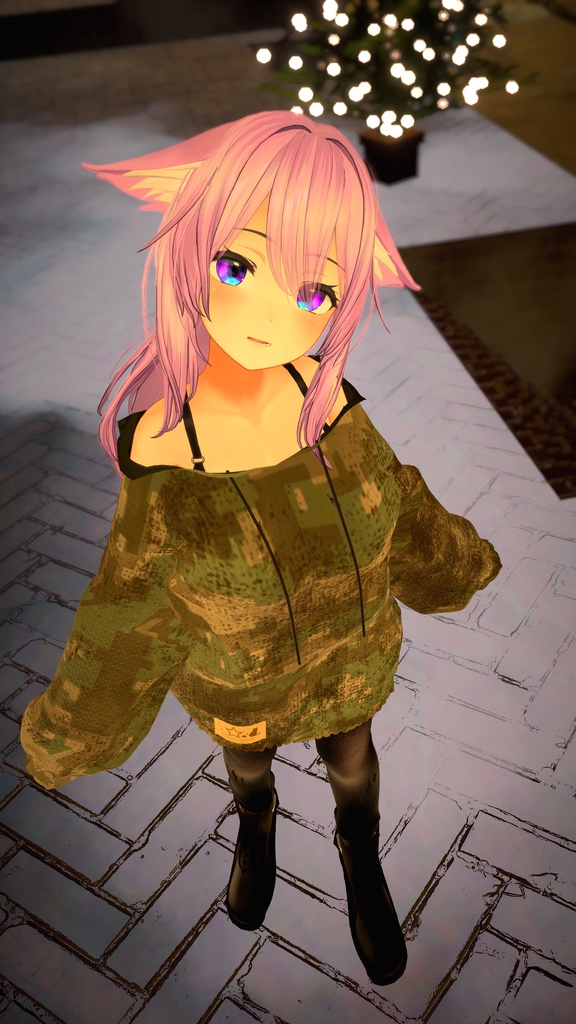 VRChat向け衣装オーバーサイズニットパーカー 【59アバター対応】