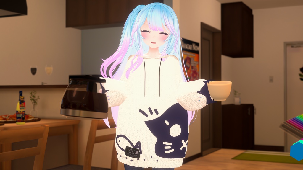 VRChat向け衣装オーバーサイズニットパーカー 【59アバター対応】