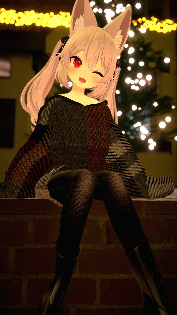 VRChat向け衣装オーバーサイズニットパーカー 【59アバター対応】