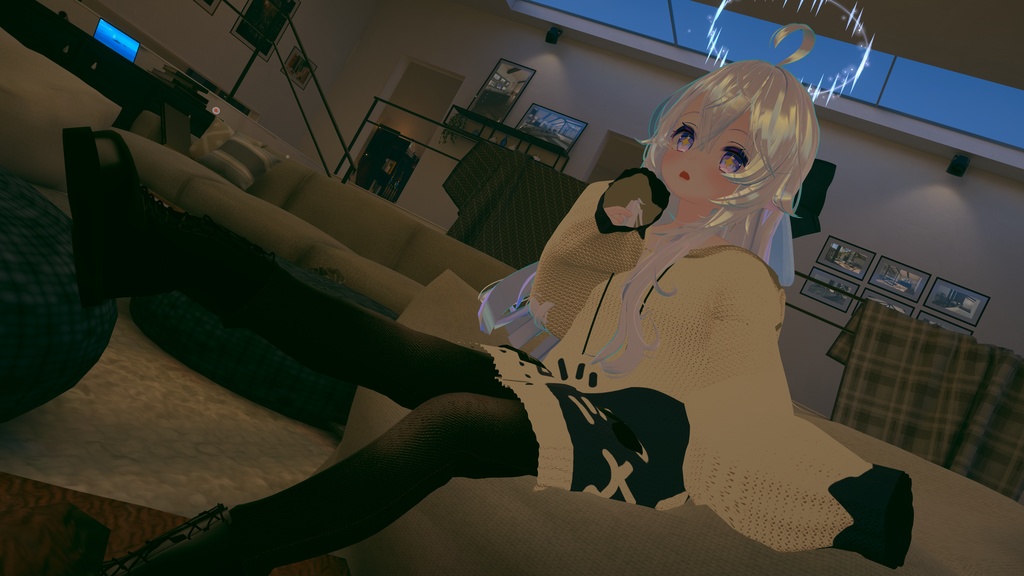 VRChat向け衣装オーバーサイズニットパーカー 【59アバター対応】
