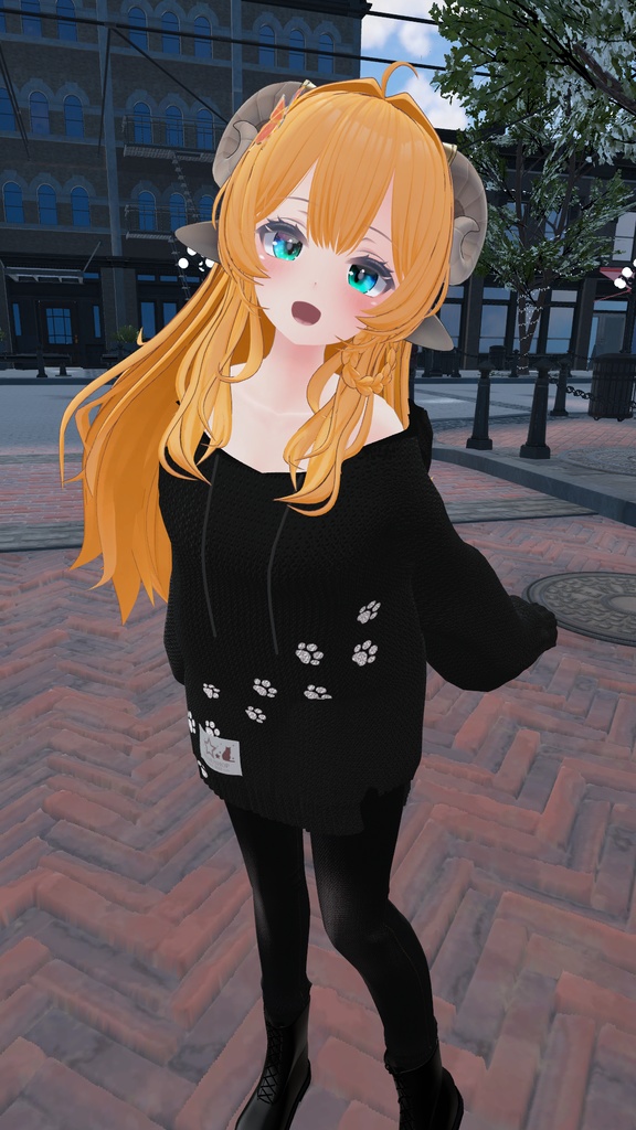 VRChat向け衣装オーバーサイズニットパーカー 【59アバター対応】