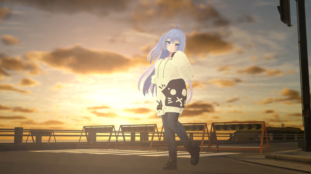 VRChat向け衣装オーバーサイズニットパーカー 【59アバター対応】