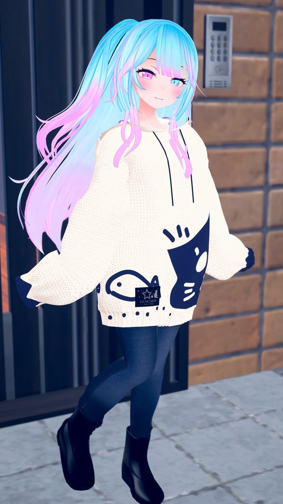 VRChat向け衣装オーバーサイズニットパーカー 【59アバター対応】