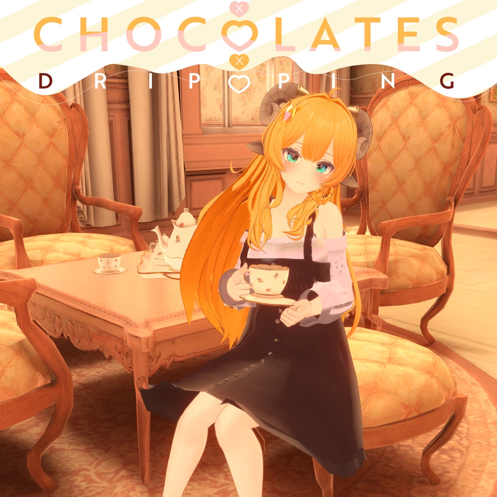 47アバター対応】ChocolatesDripping XOXO (VRChat向け衣装)
