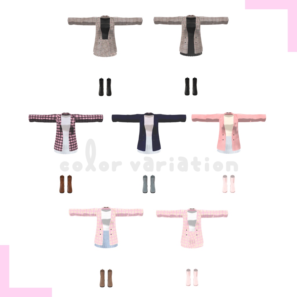 47アバター対応】ベーシックコーデ(VRChat向け衣装)