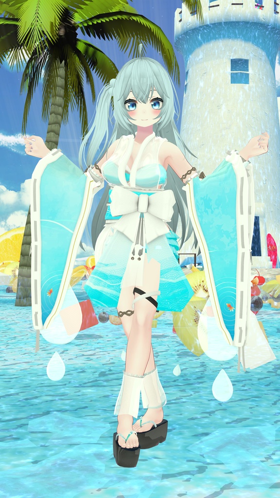50アバター対応 天衣月雫 (VRChat向け和風水着)#mumu_shop