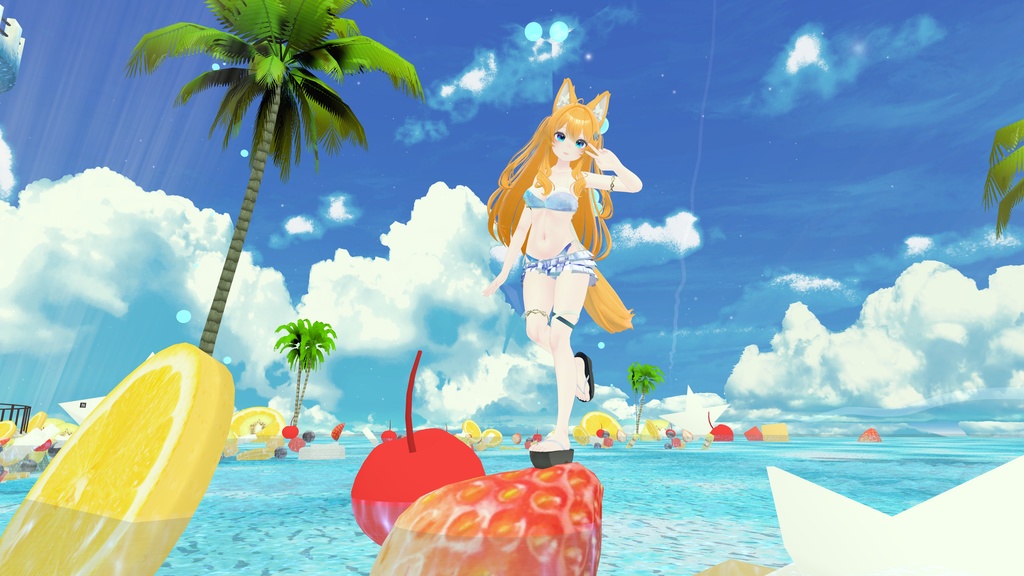 50アバター対応 天衣月雫 (VRChat向け和風水着)#mumu_shop