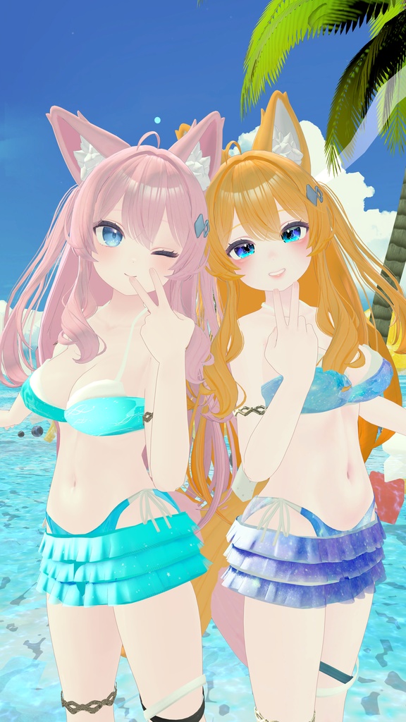 50アバター対応 天衣月雫 (VRChat向け和風水着)#mumu_shop