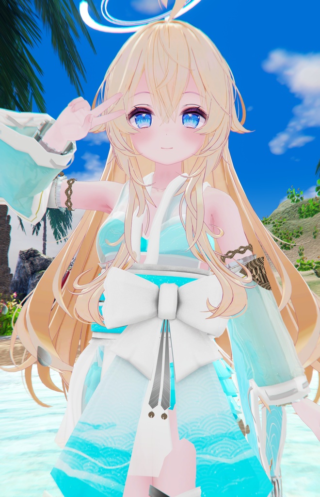 50アバター対応 天衣月雫 (VRChat向け和風水着)#mumu_shop