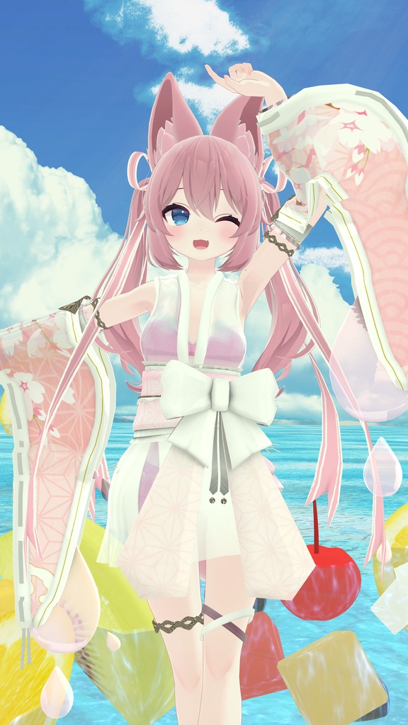 50アバター対応 天衣月雫 (VRChat向け和風水着)#mumu_shop
