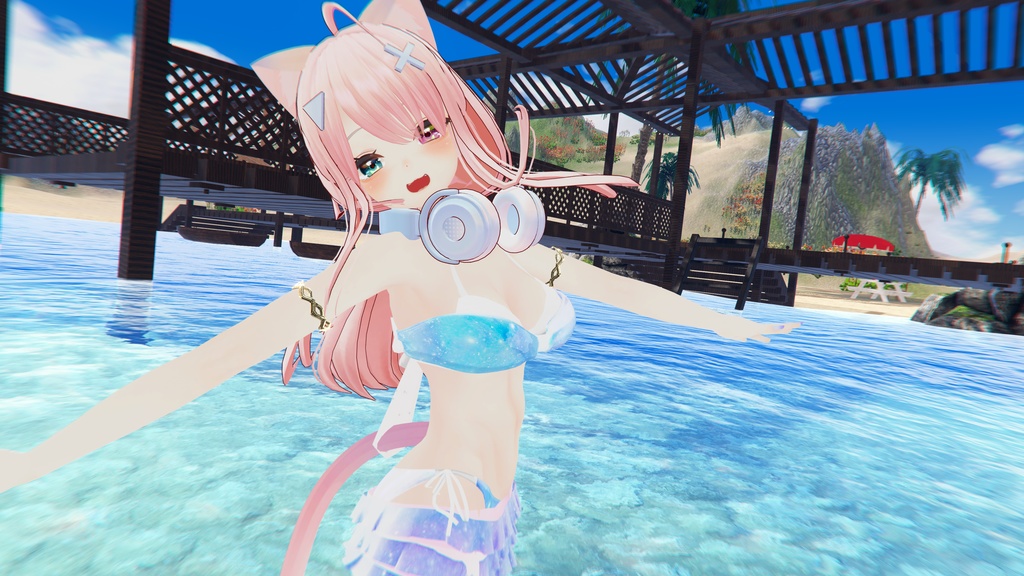 50アバター対応 天衣月雫 (VRChat向け和風水着)#mumu_shop