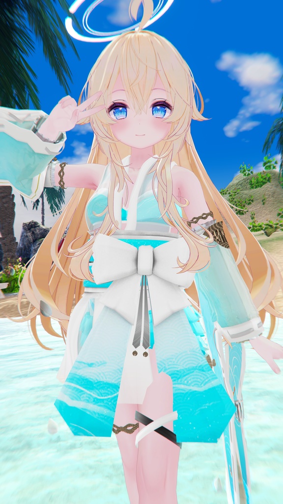 50アバター対応 天衣月雫 (VRChat向け和風水着)#mumu_shop