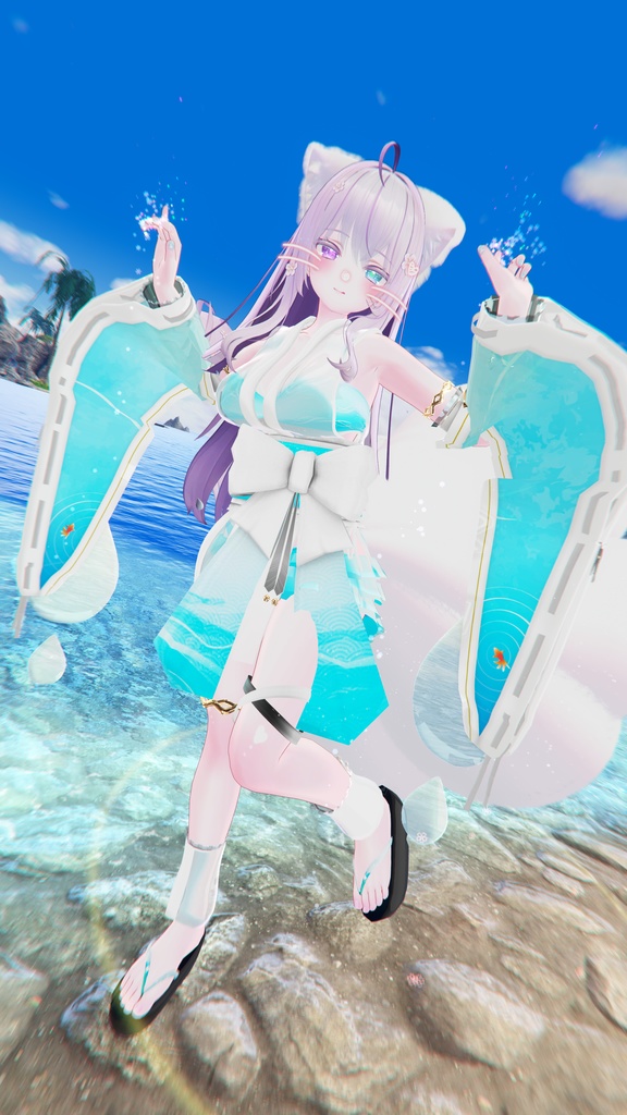 50アバター対応 天衣月雫 (VRChat向け和風水着)#mumu_shop