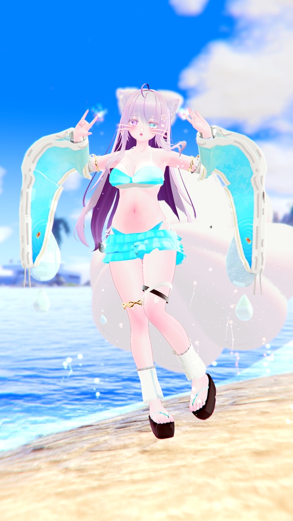 50アバター対応 天衣月雫 (VRChat向け和風水着)#mumu_shop