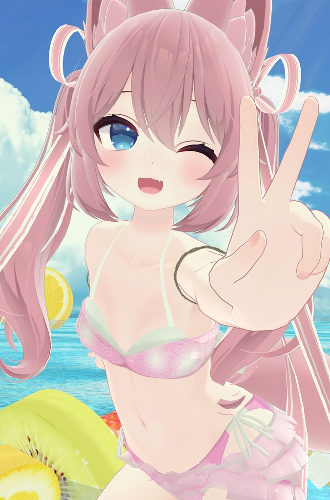 50アバター対応 天衣月雫 (VRChat向け和風水着)#mumu_shop