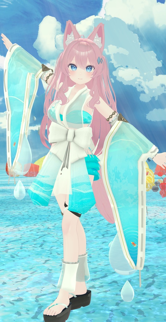 50アバター対応 天衣月雫 (VRChat向け和風水着)#mumu_shop