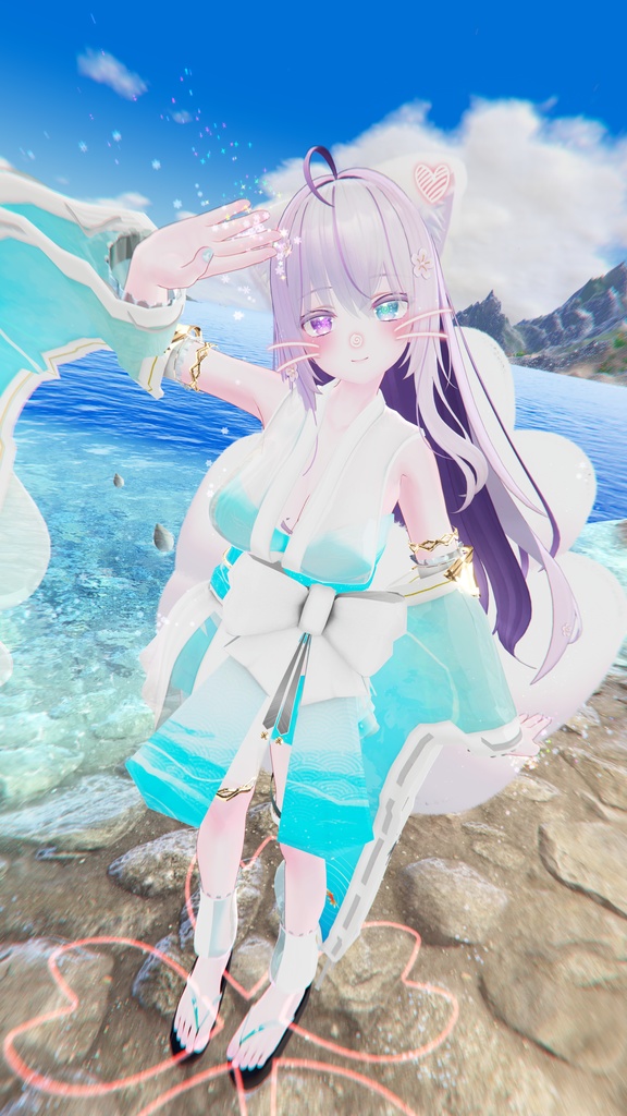 50アバター対応 天衣月雫 (VRChat向け和風水着)#mumu_shop