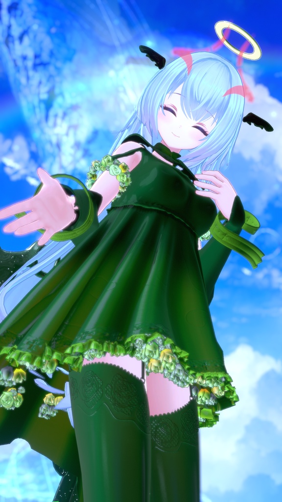 64アバター対応 LunariaFeatherlight -ルナリアフェザーライト- (VRChat向け衣装)#mumu_shop
