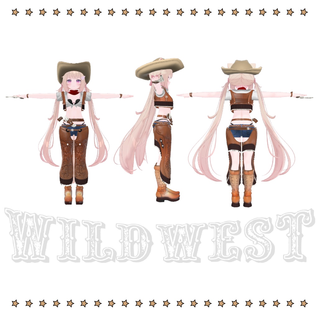 55アバター対応 -Wildwest-ワイルドウエスト(VRChat向け衣装)#mumu_shop