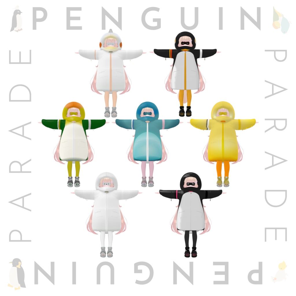 52アバター対応 -PenguinParade-ペンギンパレード(VRChat向け衣装)#mumu_shop