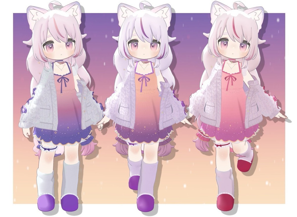 まめふれんず&ネメシスちゃん用VRC向衣装&髪型 とぅいんくりーしゅがーきゃんでぃ #mumu_shop