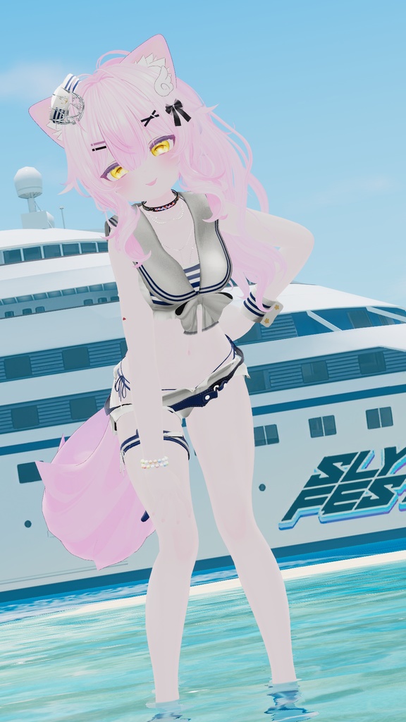60アバター相当 マリンセーラー&水着 -Voûte Étoilée Marine-ヴート エトワレ マリン (VRChat向け衣装)#mumu_shop