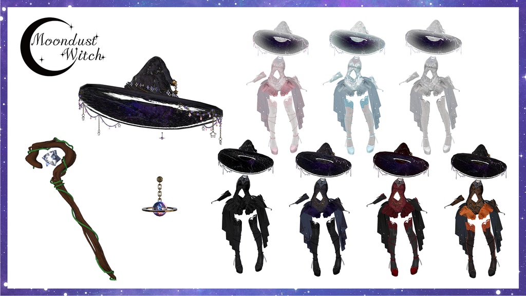 21アバター対応VRC向衣装 Moondust Witchムーンダスト・ウィッチ -(VRChat向け衣装) #mumu_shop