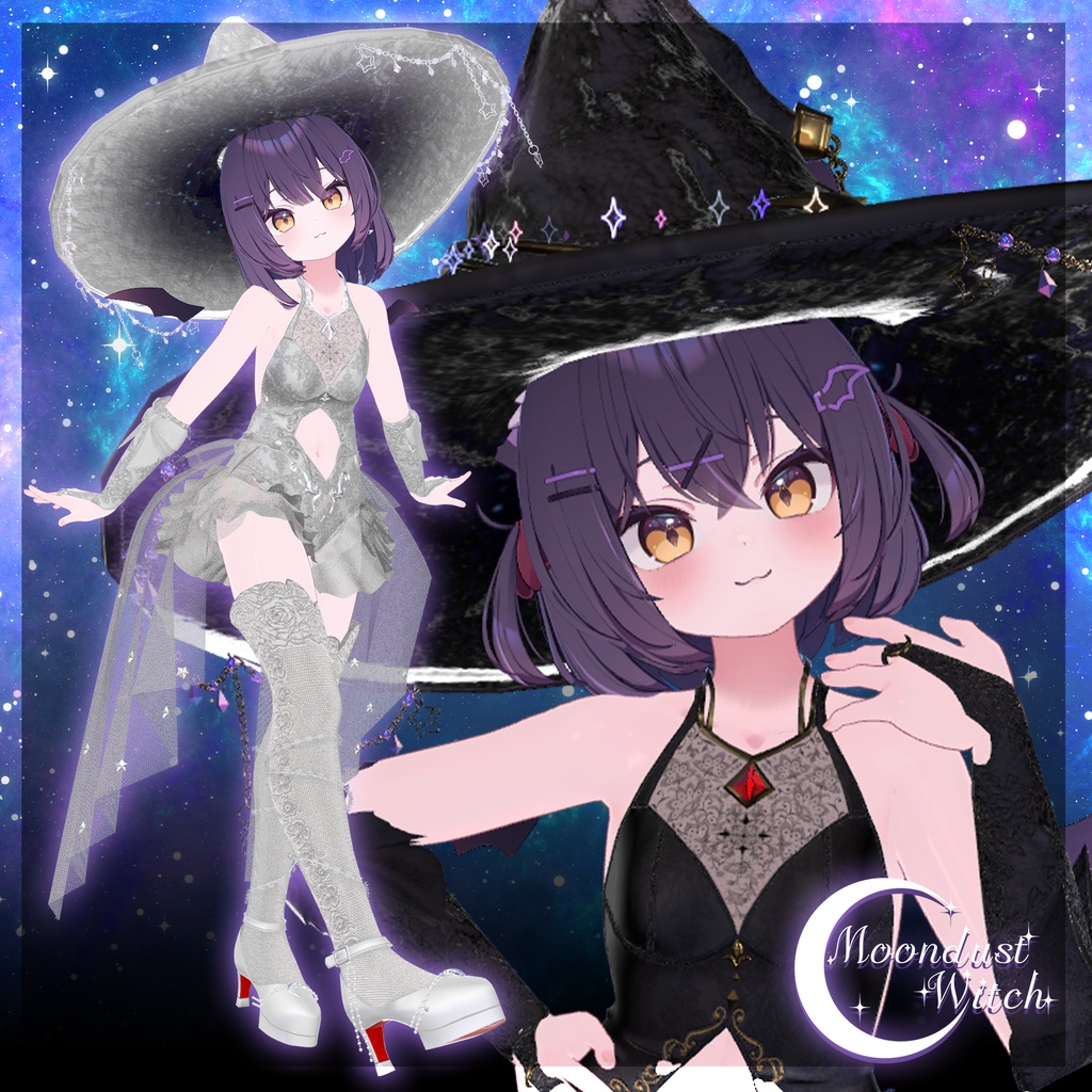 21アバター対応VRC向衣装  Moondust Witchムーンダスト・ウィッチ -(VRChat向け衣装) #mumu_shop