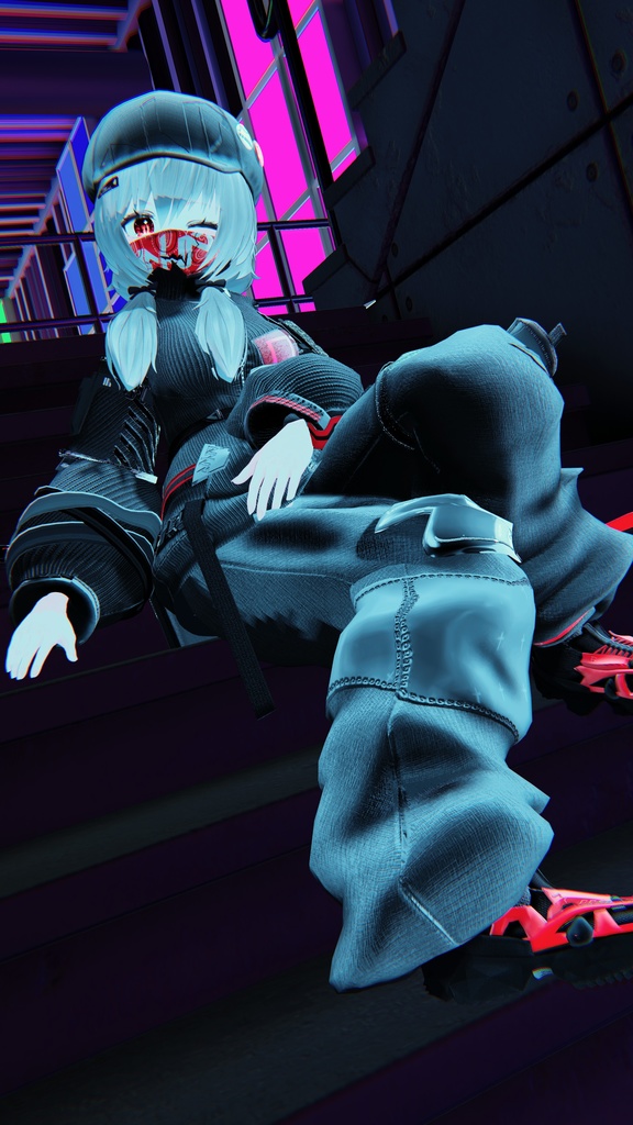 62アバター相当 サイバーパンク衣装 -LynxnyL-リンクスニル (VRChat向け衣装)#mumu_shop