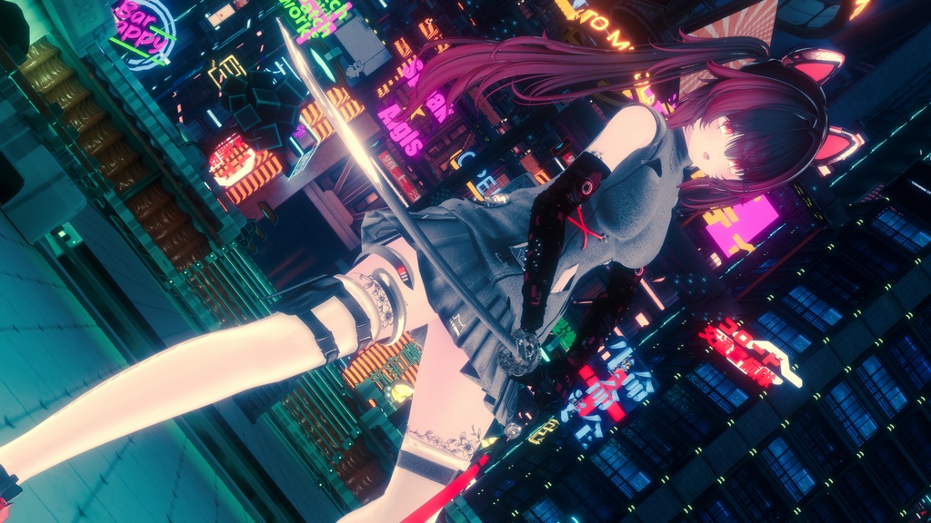 62アバター相当 サイバーパンク衣装 -LynxnyL-リンクスニル (VRChat向け衣装)#mumu_shop