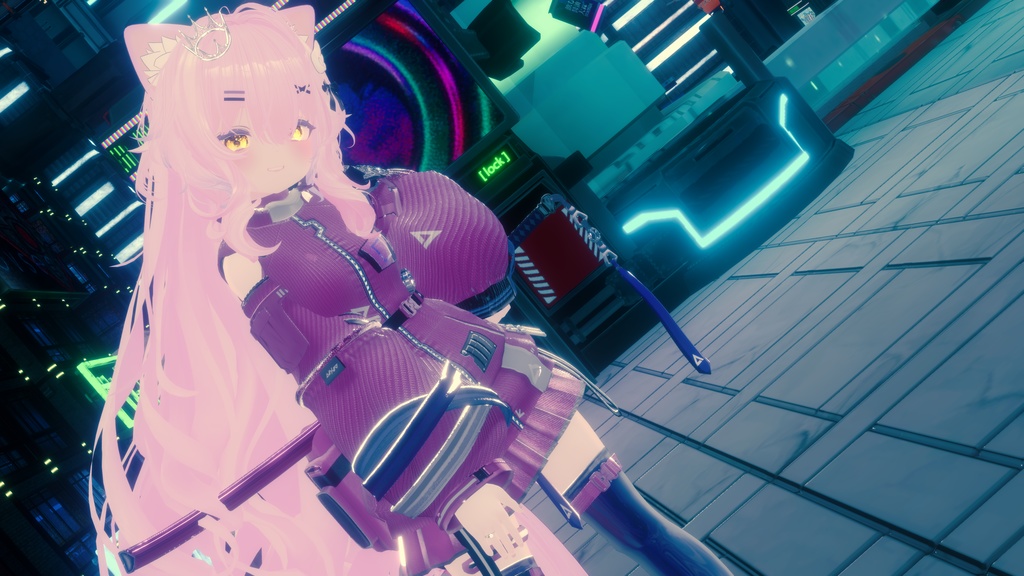 62アバター相当 サイバーパンク衣装 -LynxnyL-リンクスニル (VRChat向け衣装)#mumu_shop