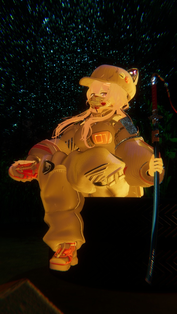 62アバター相当 サイバーパンク衣装 -LynxnyL-リンクスニル (VRChat向け衣装)#mumu_shop