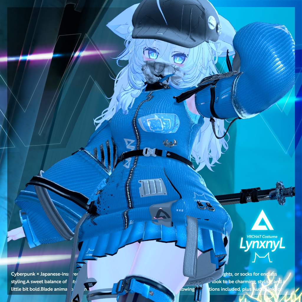 62アバター相当 サイバーパンク衣装 -LynxnyL-リンクスニル (VRChat向け衣装)#mumu_shop