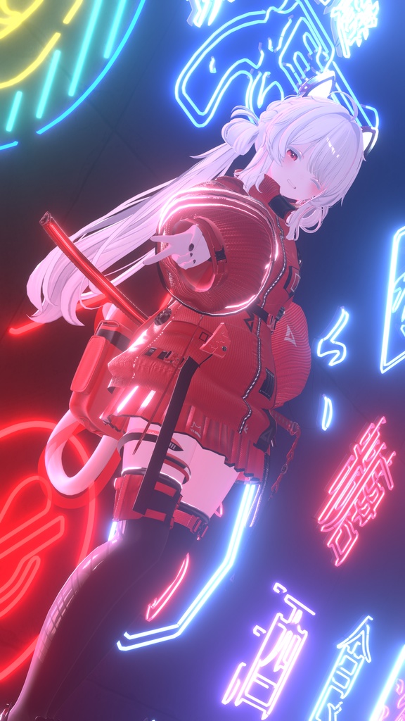 62アバター相当 サイバーパンク衣装 -LynxnyL-リンクスニル (VRChat向け衣装)#mumu_shop