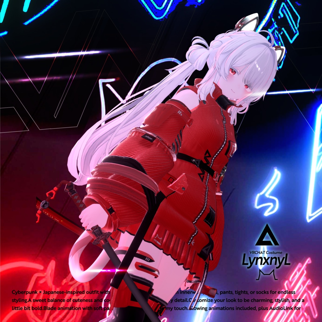 62アバター相当 サイバーパンク衣装 -LynxnyL-リンクスニル (VRChat向け衣装)#mumu_shop